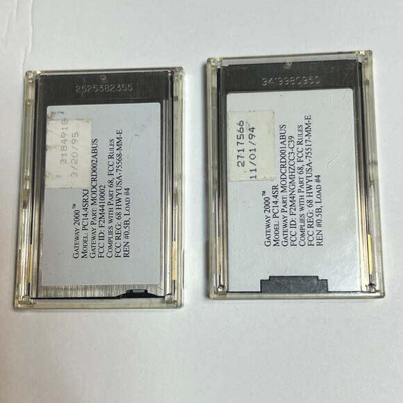 Gateway 2000 TelePath 14.4 Fax Modem PC Cards PC14.4SR PC14.4SRXJ 1990s Vtg Set - Picture 6 of 11